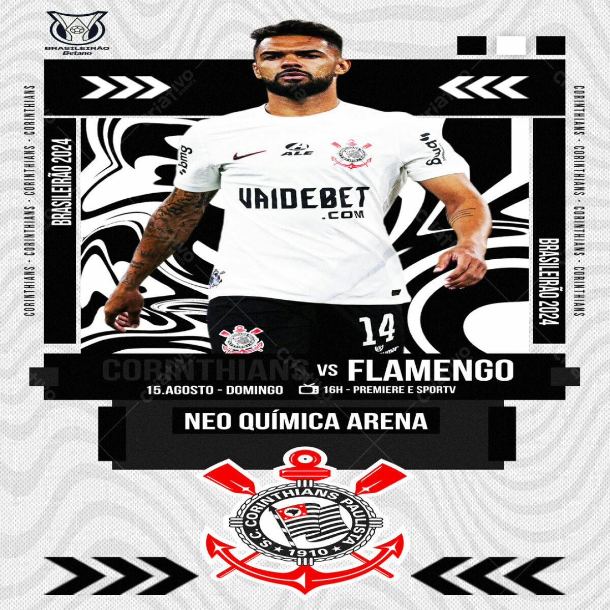 Flyer Corinthians vs Flamengo PSD Editável