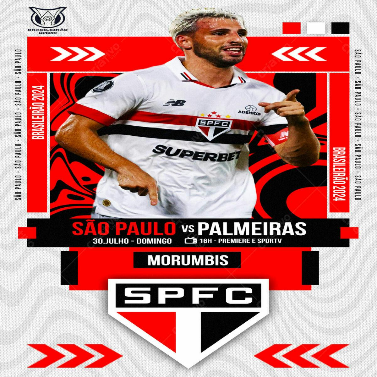 Flyer Jogo São Paulo x Palmeiras PSD Editável