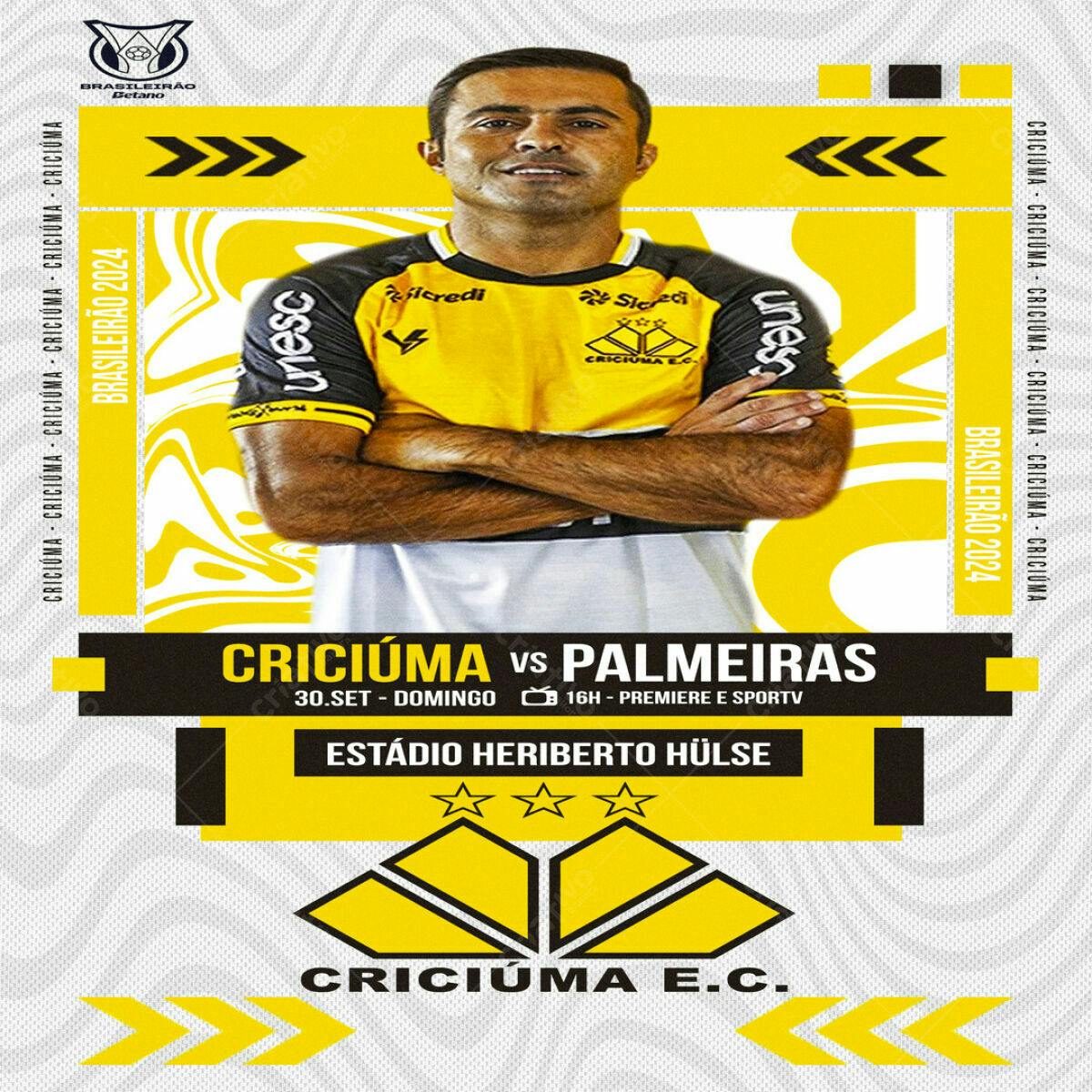 Flyer Jogo de Futebol Criciúma x Palmeiras PSD Editável
