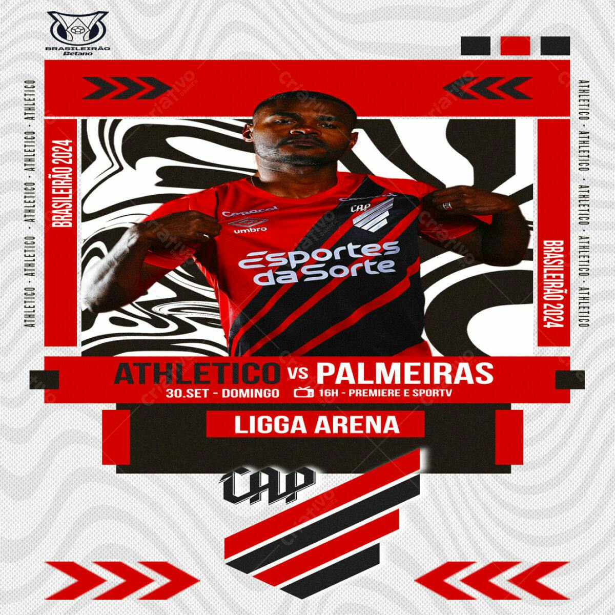 Flyer Atlético x Palmeiras PSD Editável