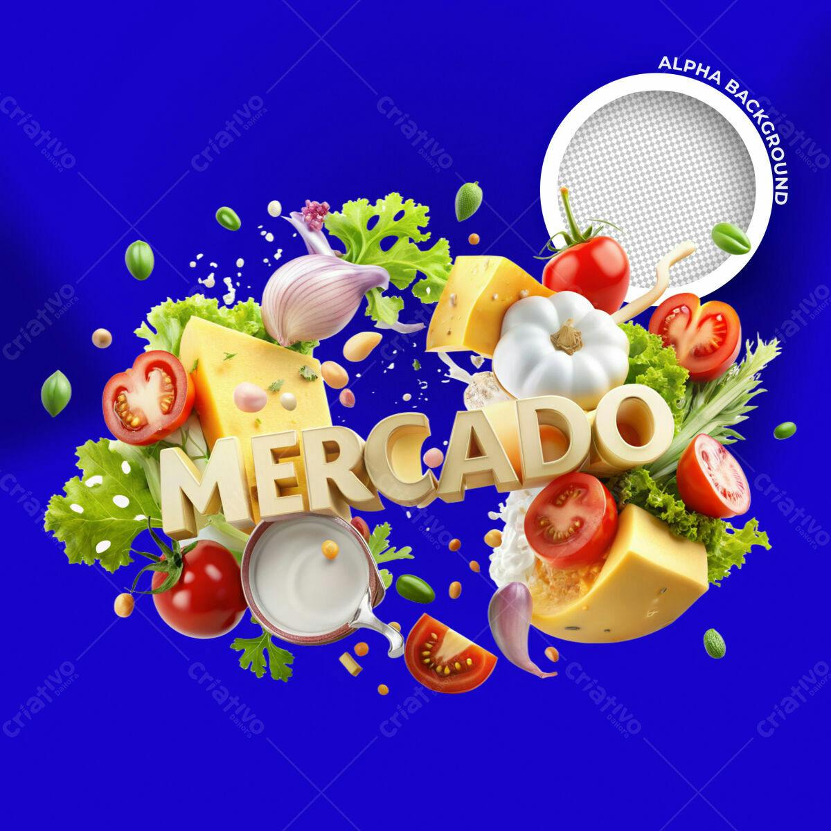 Flyer Mercado de Alimentos PSD Editável