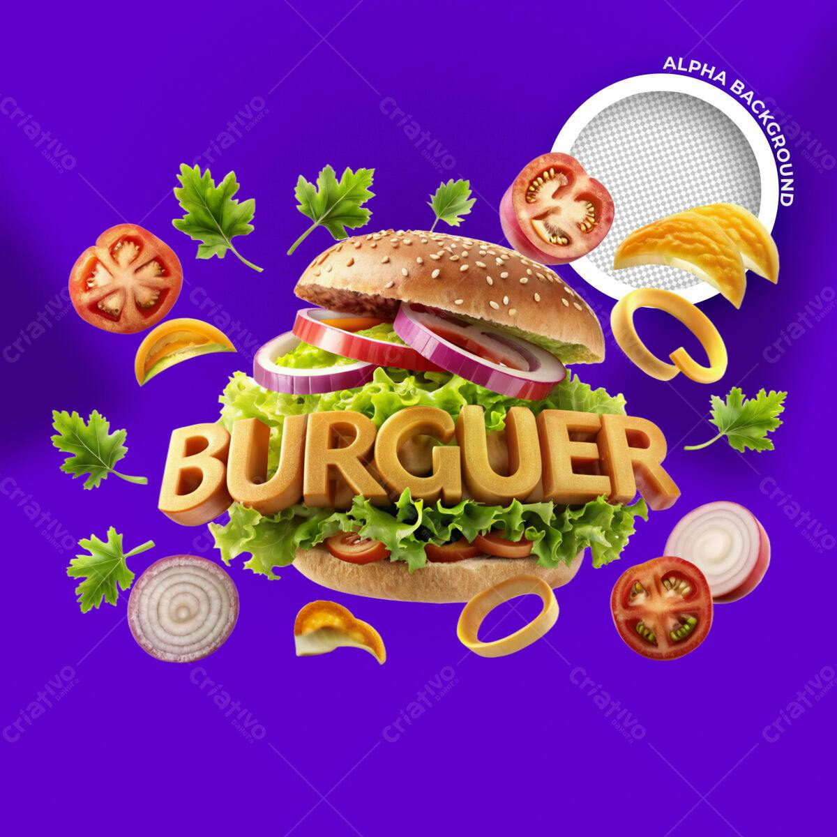 PSD para Cardápio de Hambúrguer PSD Editável