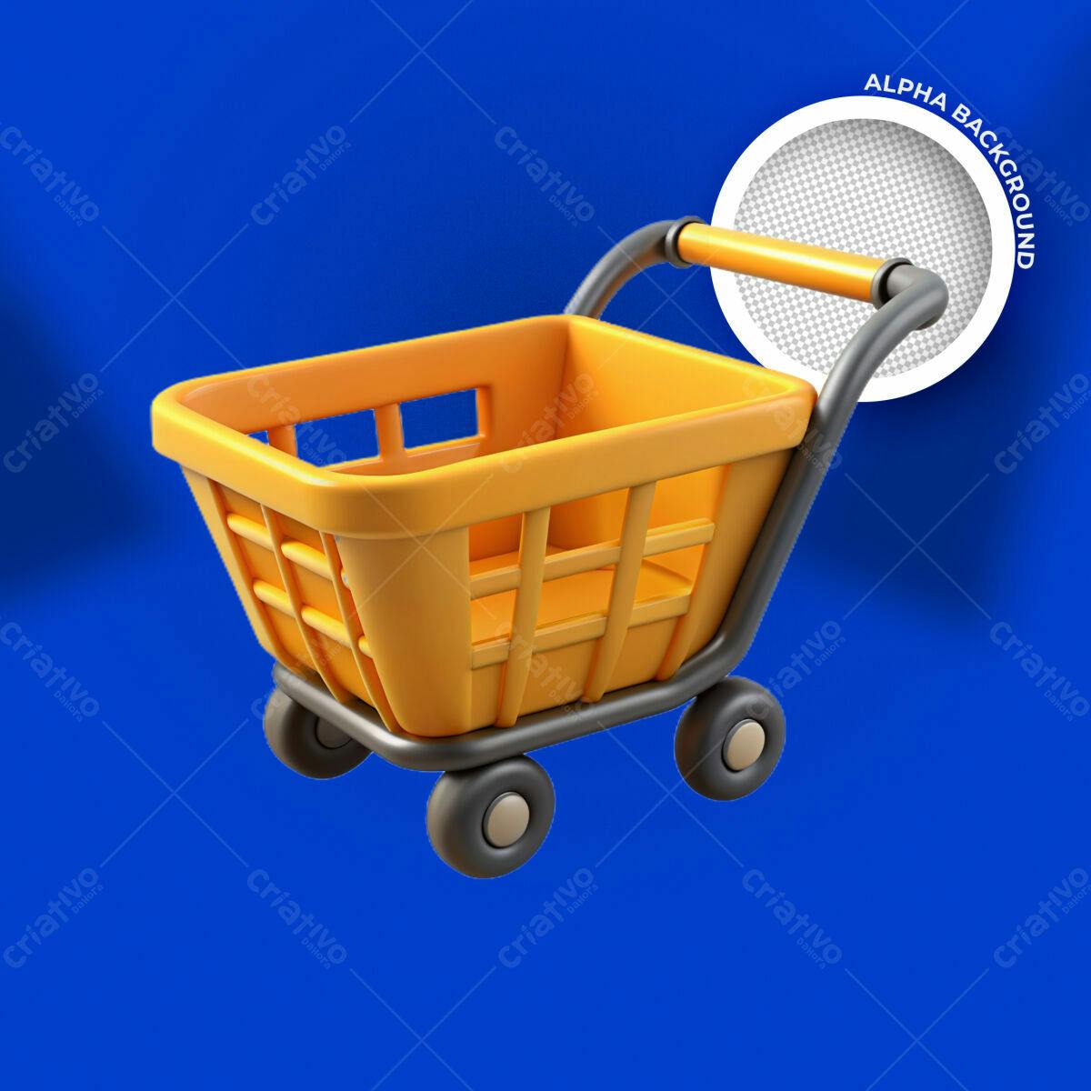 Carrinho de Compras 3D PSD Editável