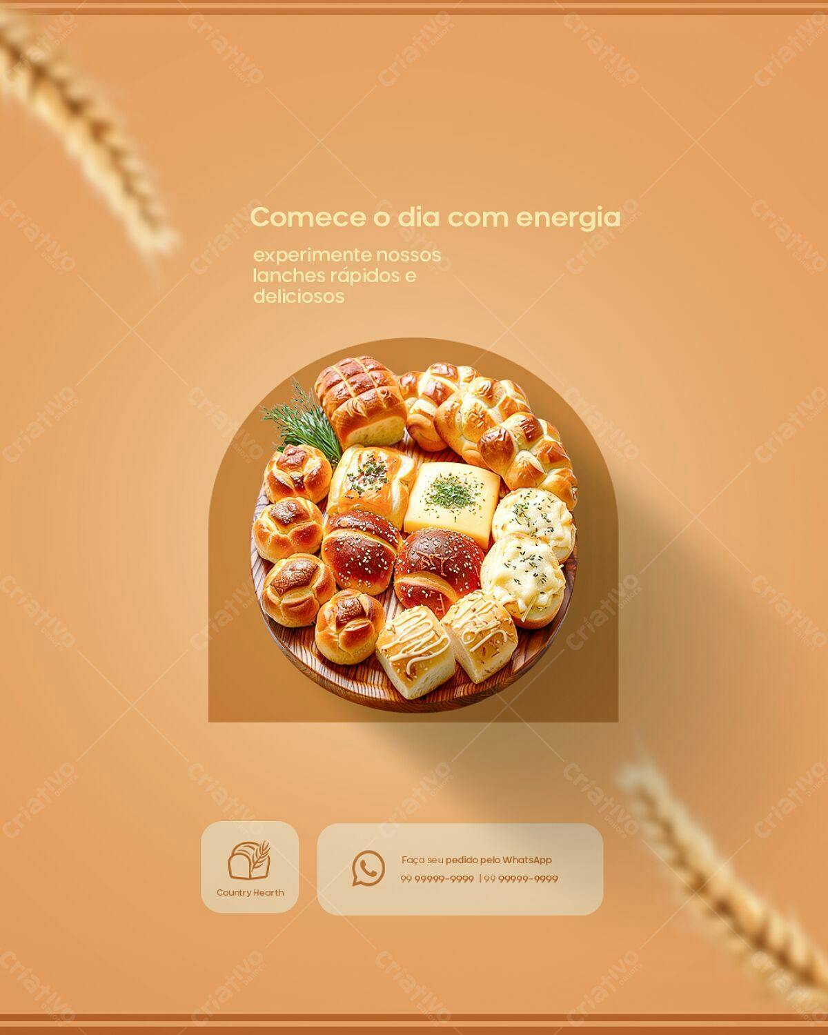 Flyer para Padaria PSD Editável