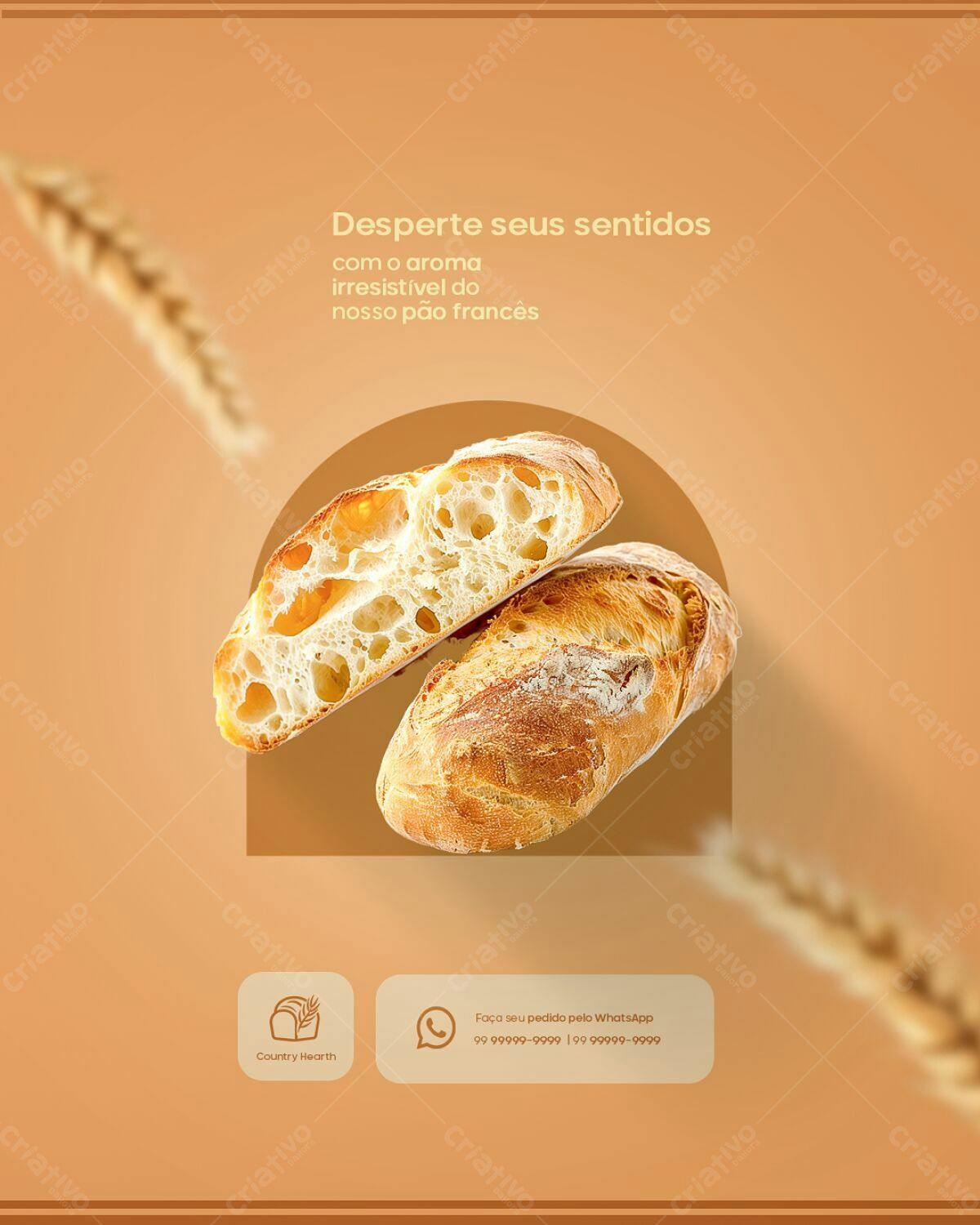 Flyer para Padaria PSD Editável