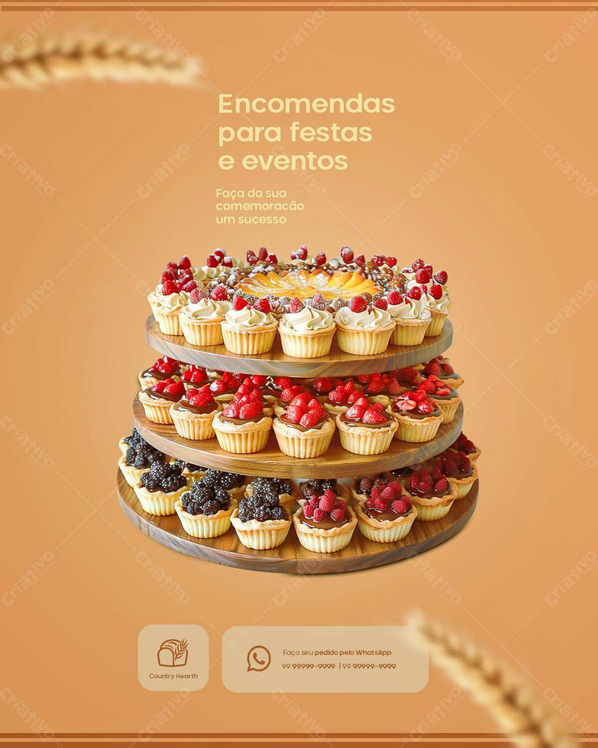 Flyer para Encomendas de Festas e Eventos PSD Editável