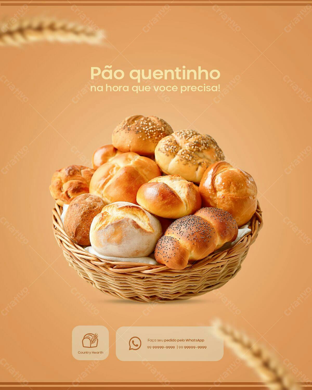 Flyer para Padaria PSD Editável