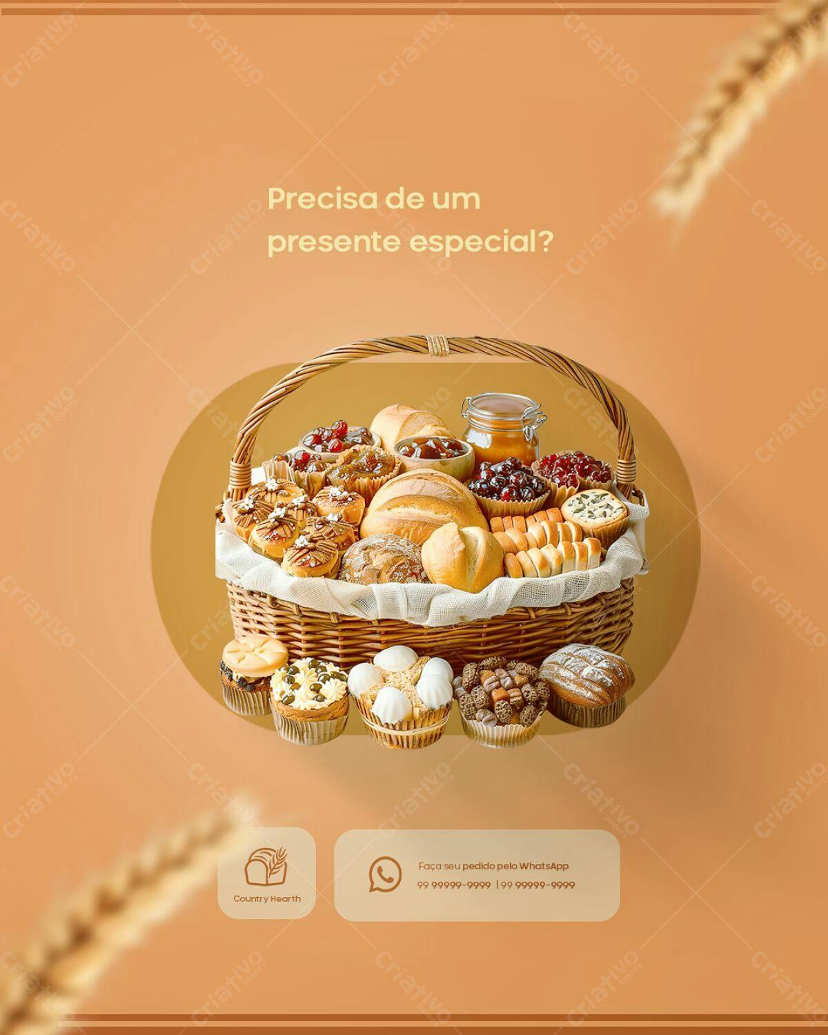 Flyer para Padaria PSD Editável