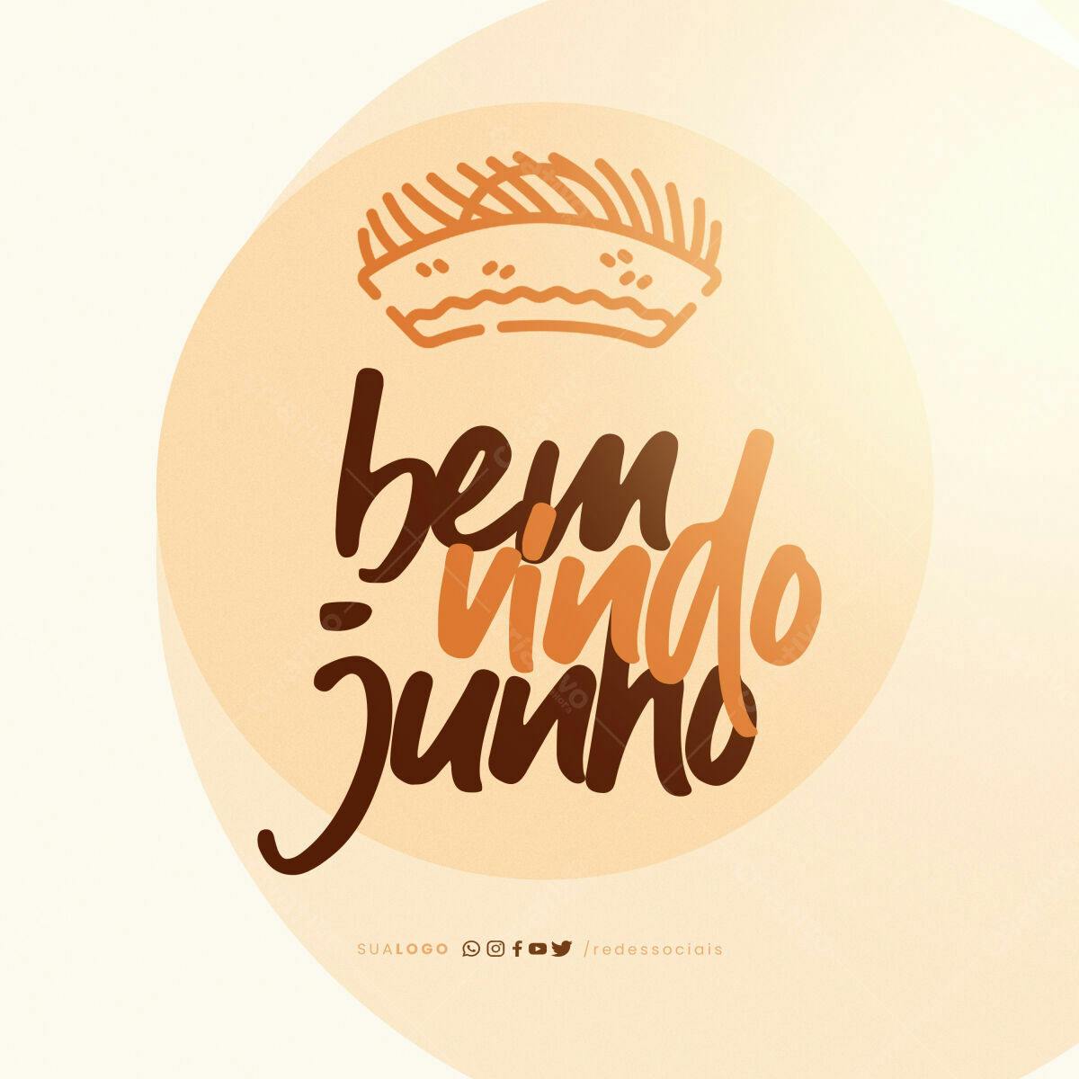 Flyer de Boas Vindas Junho PSD Editável