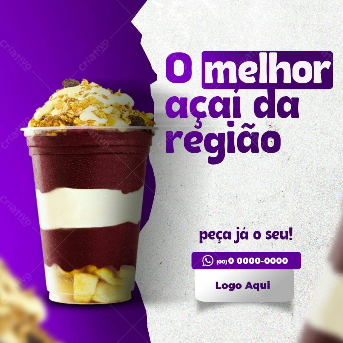 PSD para divulgação de Açaí PSD Editável