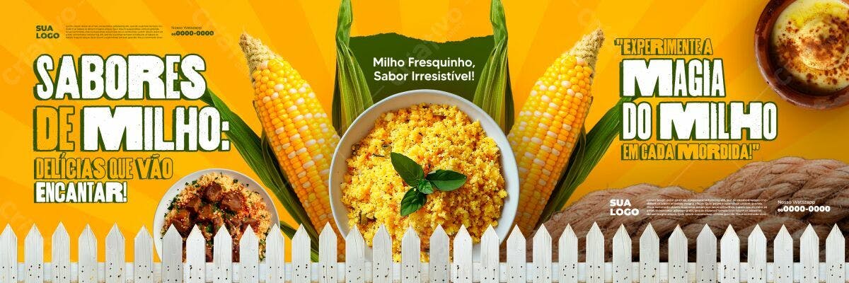 Banner Sabores de Milho PSD Editável