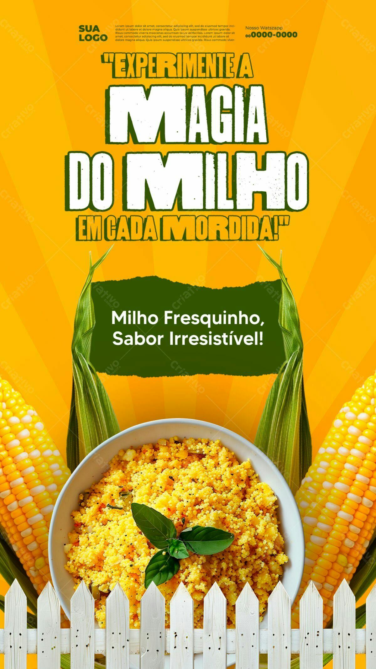 Flyer Festa do Milho PSD Editável