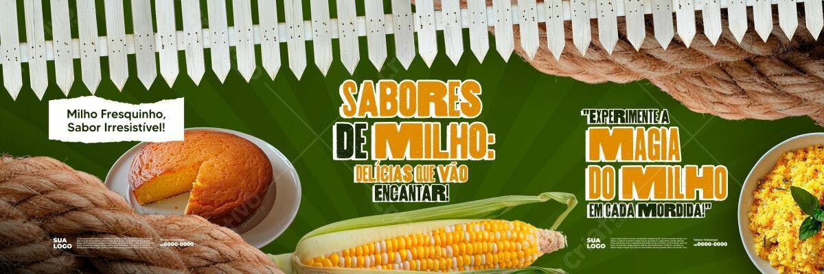 Banner Sabores de Milho PSD Editável