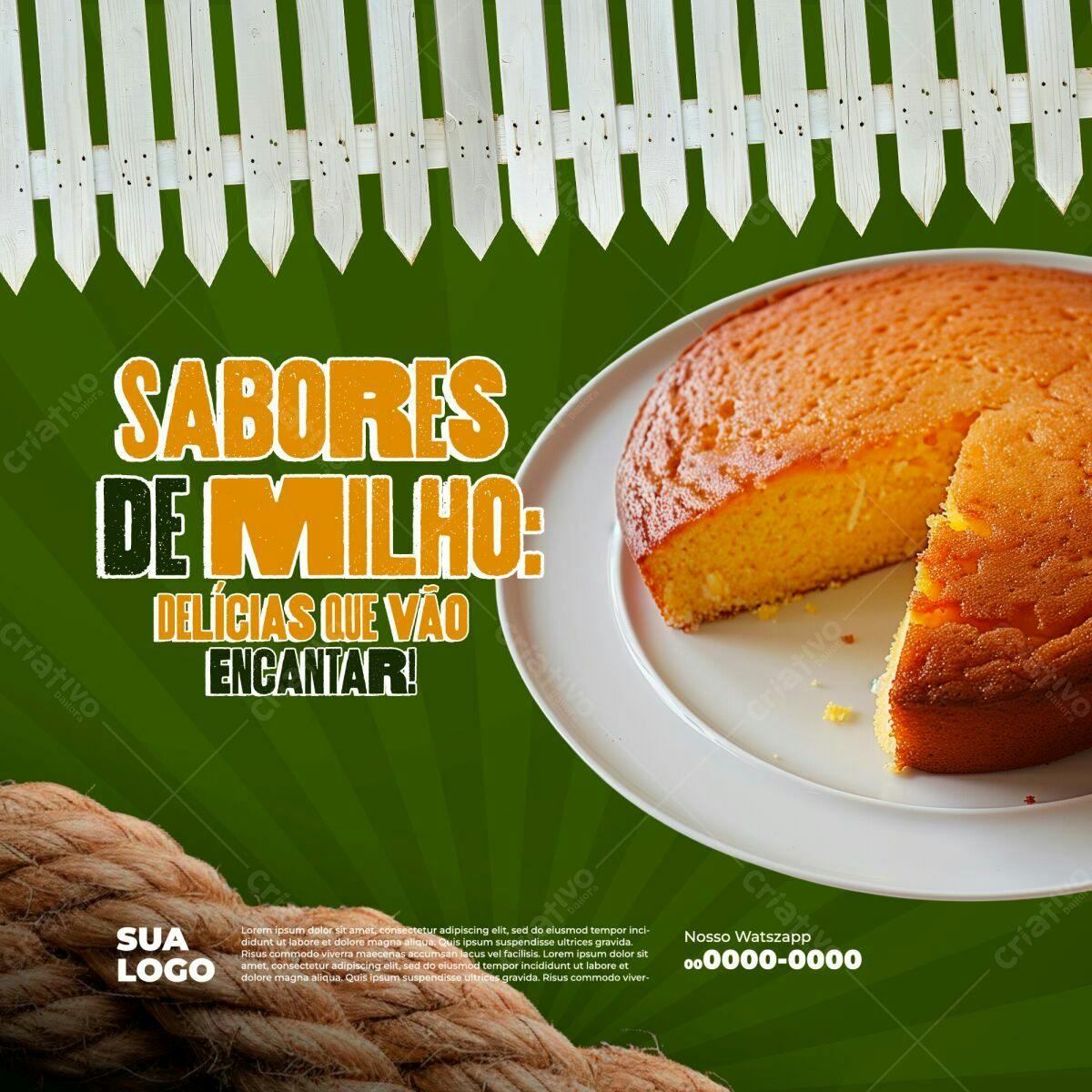 Flyer para Padaria Sabores de Milho PSD Editável