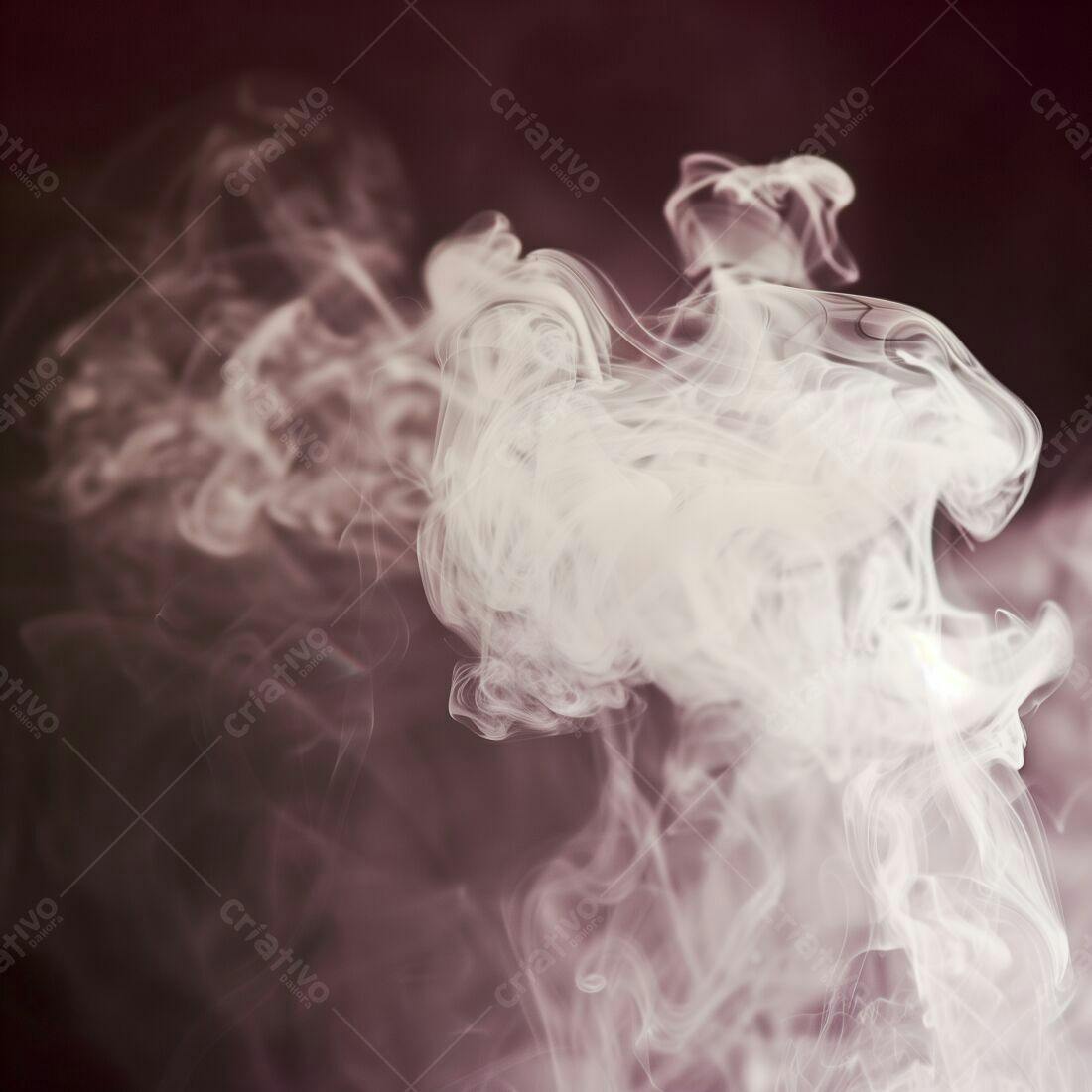 Nuvens de fumaça branca e marrom