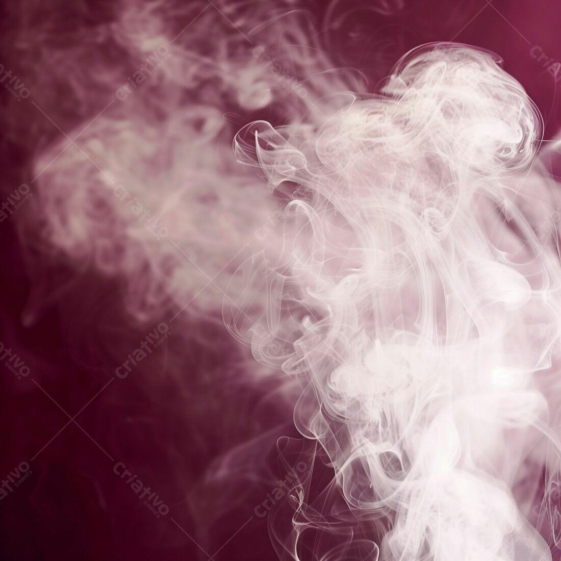 Nuvens de fumaça branca em fundo bordô