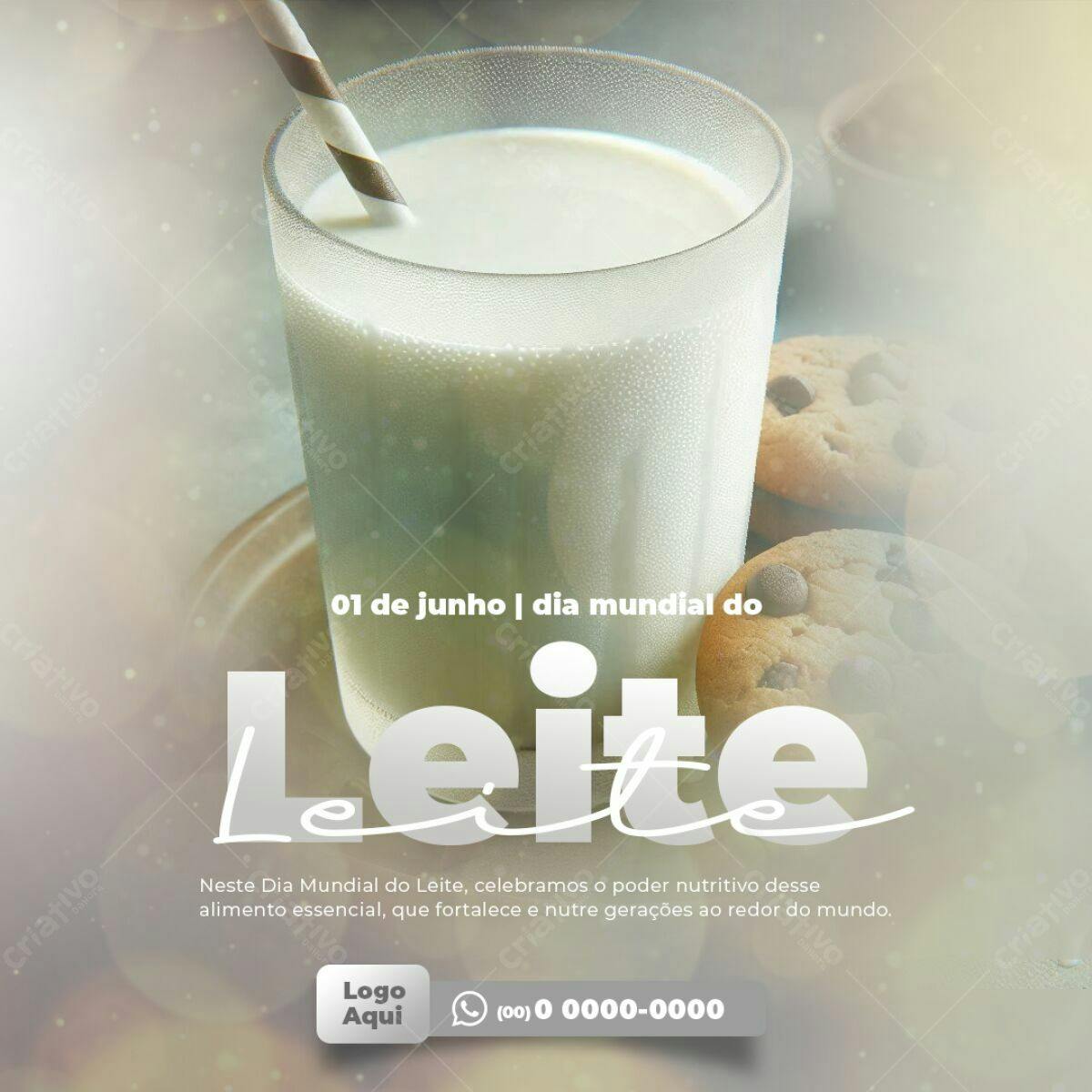 Flyer Dia Mundial do Leite PSD Editável