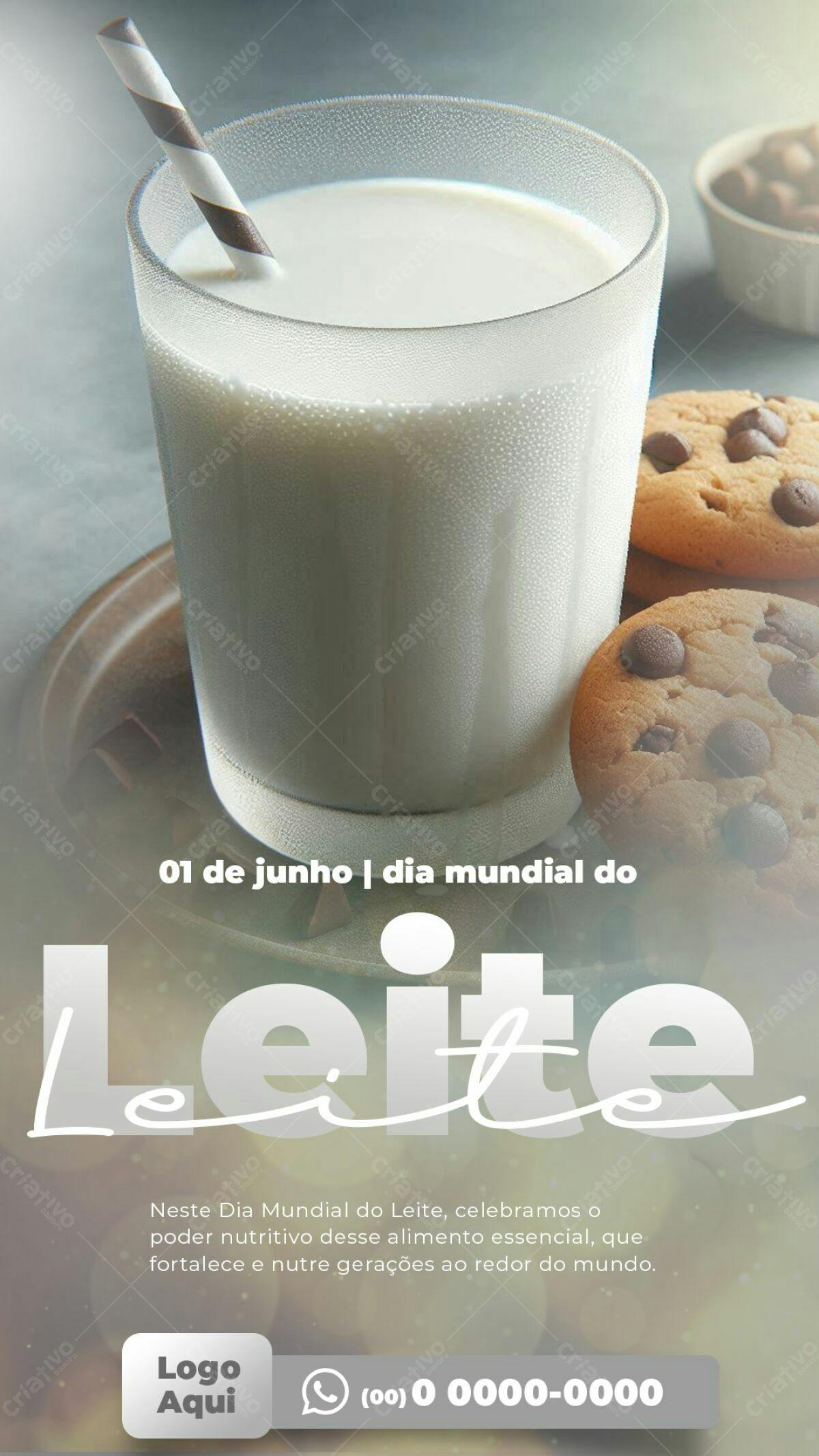 Flyer Dia Mundial do Leite PSD Editável