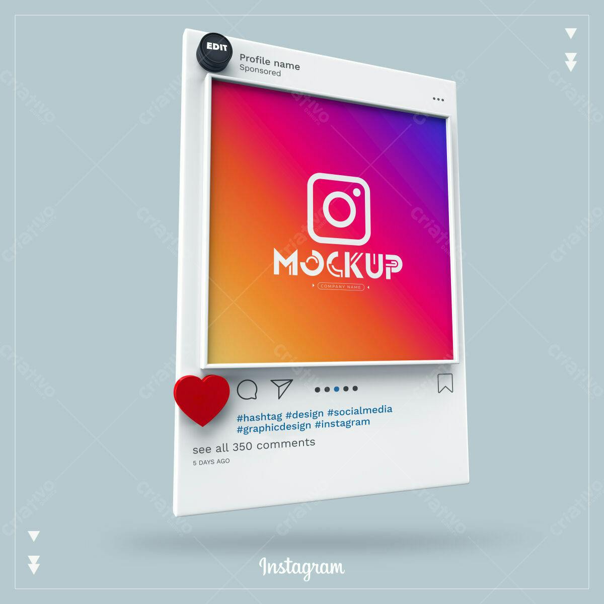 Post Instagram PSD Editável para Redes Sociais