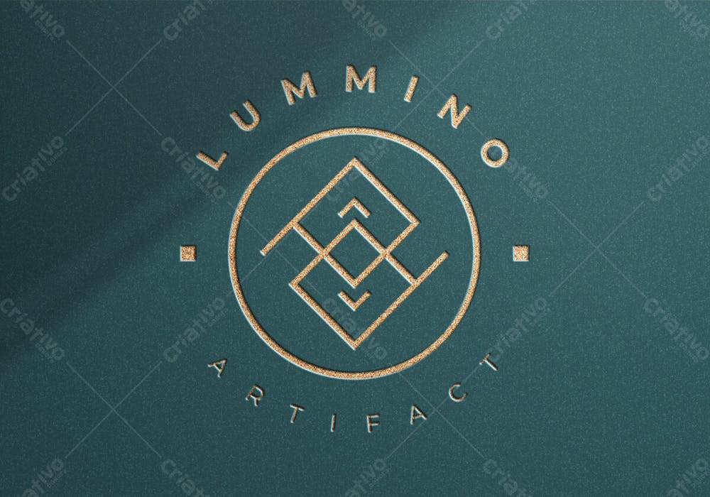 Logotipo Dourado Da Empresa 3D Com Reflexão Novo 7 Mockup