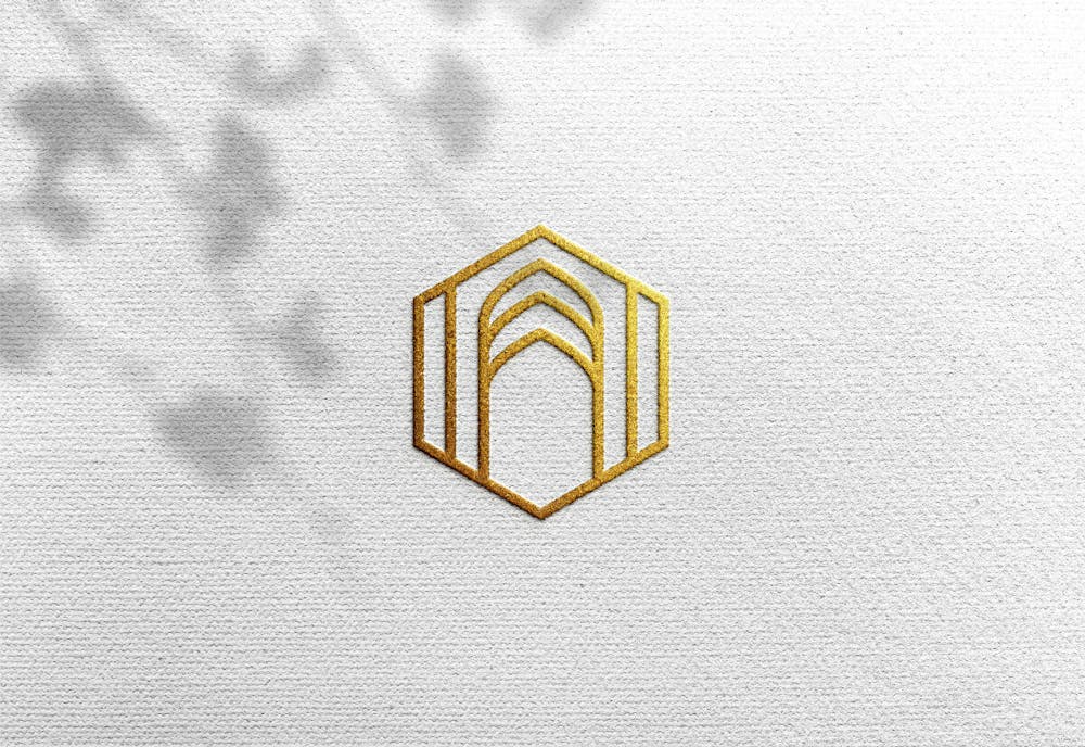 Logotipo Dourado Da Empresa 3D Com Reflexão Novo 12 Mockup