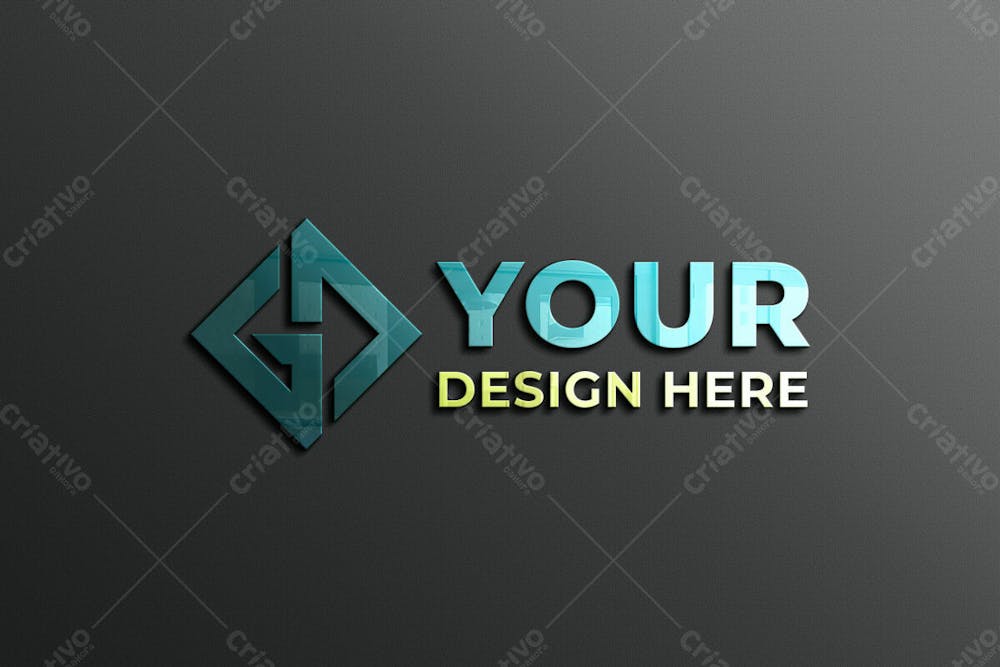 Logotipo Dourado Da Empresa 3D Com Reflexão Novo 17 Mockup