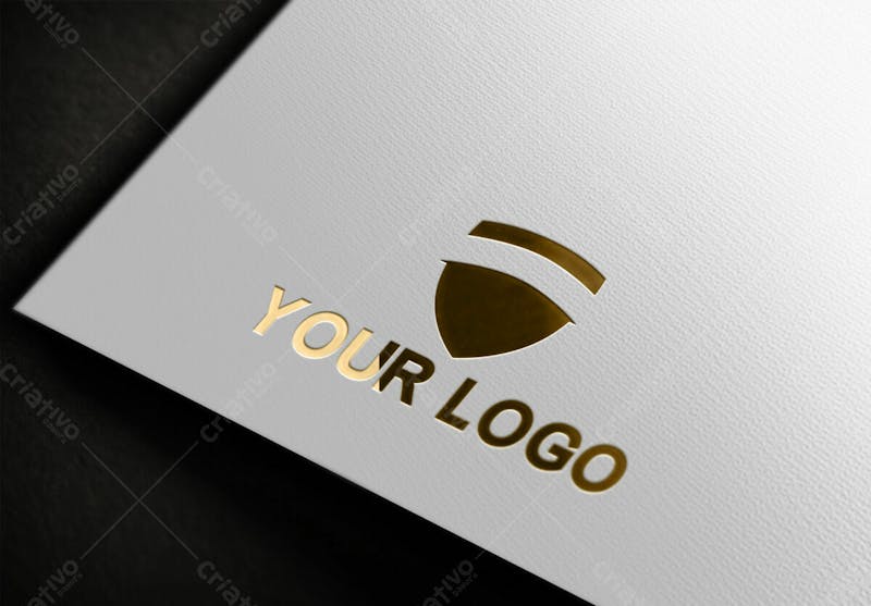 Logotipo dourado da empresa 3d com reflexão novo 20 mockup