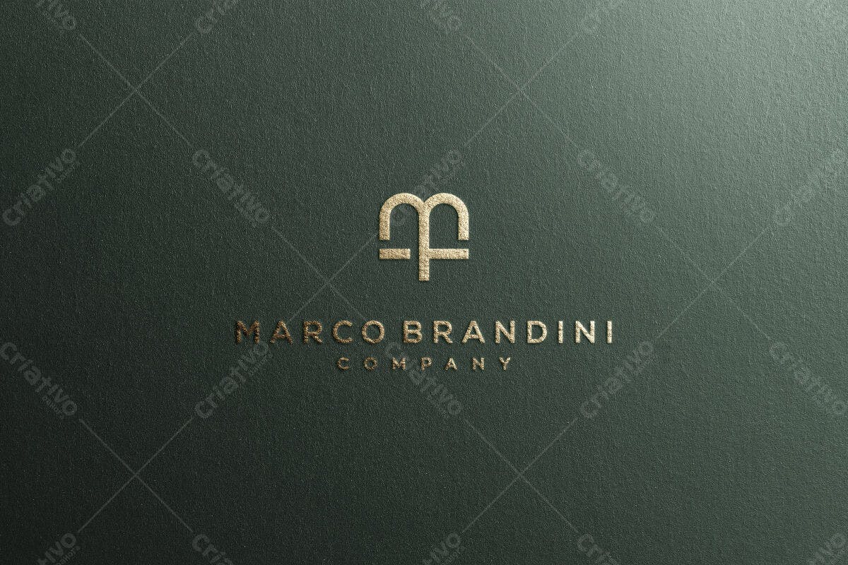 Cartão de Visita Minimalista Verde e Dourado PSD Editável