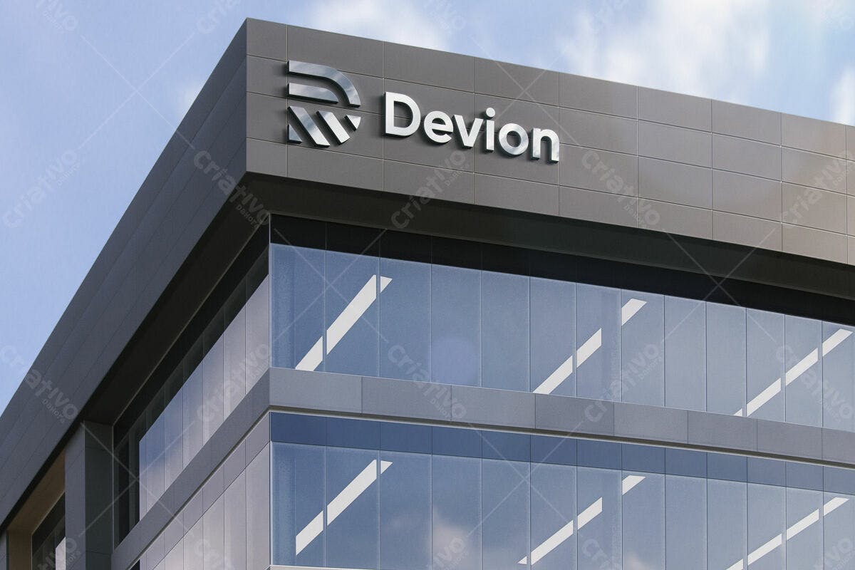 Mockup de Logotipo para Prédio Comercial PSD Editável