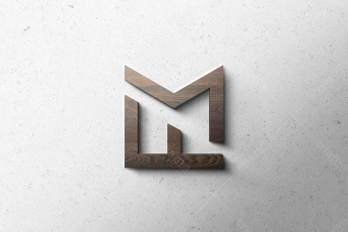 Logo PSD para Marca em Madeira PSD Editável