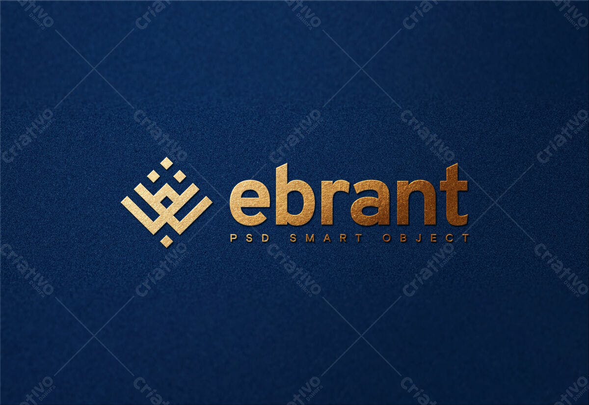 Mockup de Logotipo Luxuoso em Azul Marinho e Dourado PSD Editável