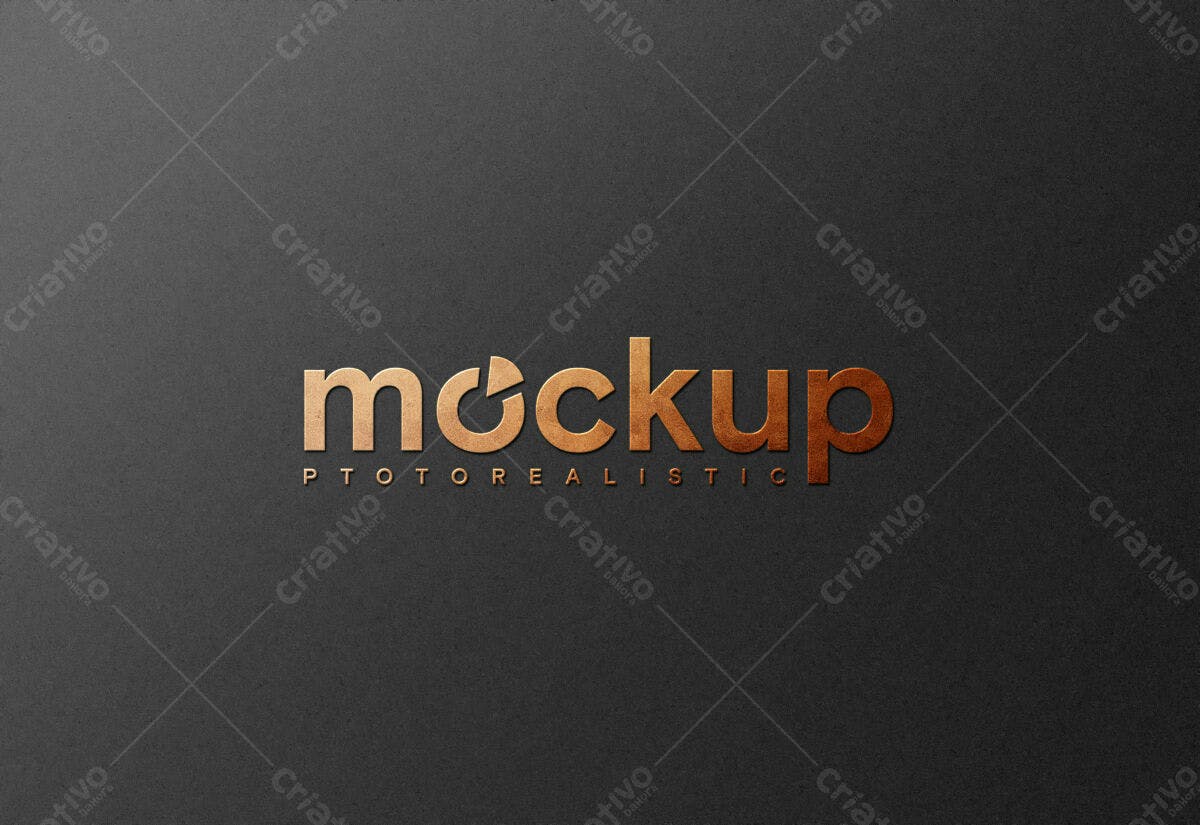 Mockup PSD para Logo em Dourado e Preto Editável