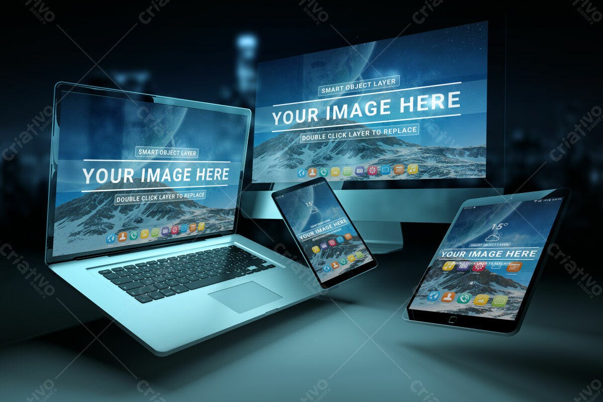 Mockup Apresentação para Sites e Apps PSD Editável