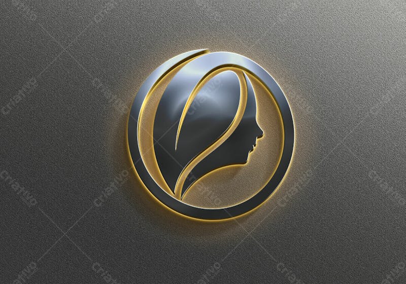 Logotipo dourado da empresa 3d com reflexão novo 80 mockup