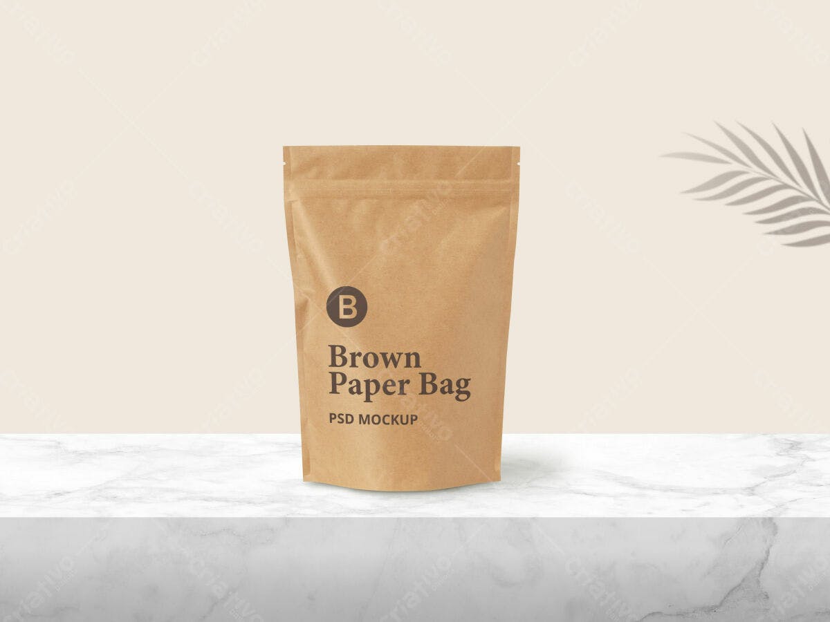Embalagem Kraft para Café PSD Editável