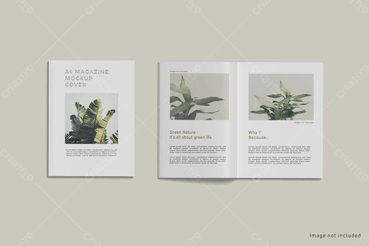 Revista A4 Natureza Verde PSD Editável