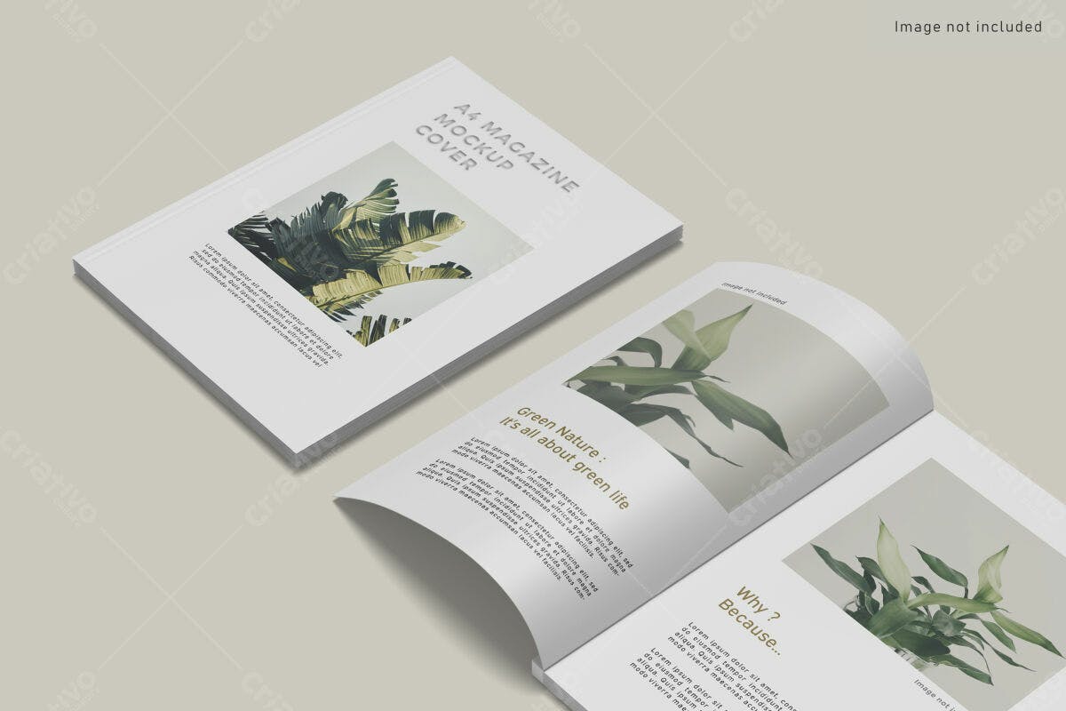 Revista A4 Natureza Verde PSD Editável