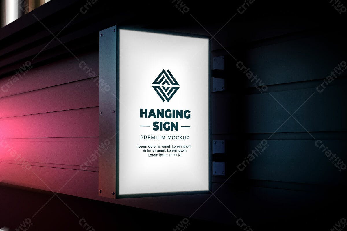 Mockup de Placa Pendurada para Negócios PSD Editável