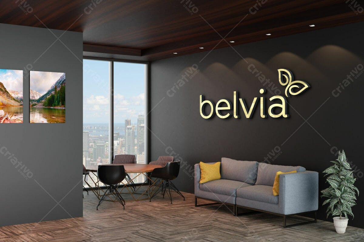 Mockup de Logotipo para Empresa PSD Editável