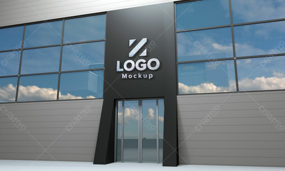 Mockup de Logo para Fachada de Loja PSD Editável