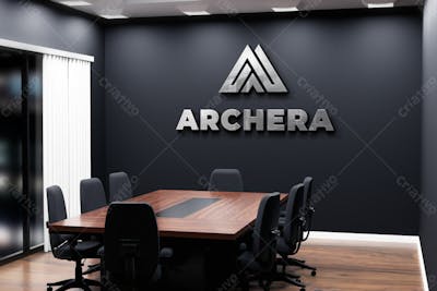 Logotipo Dourado Da Empresa 3D Com Reflexão Novo 128 Mockup