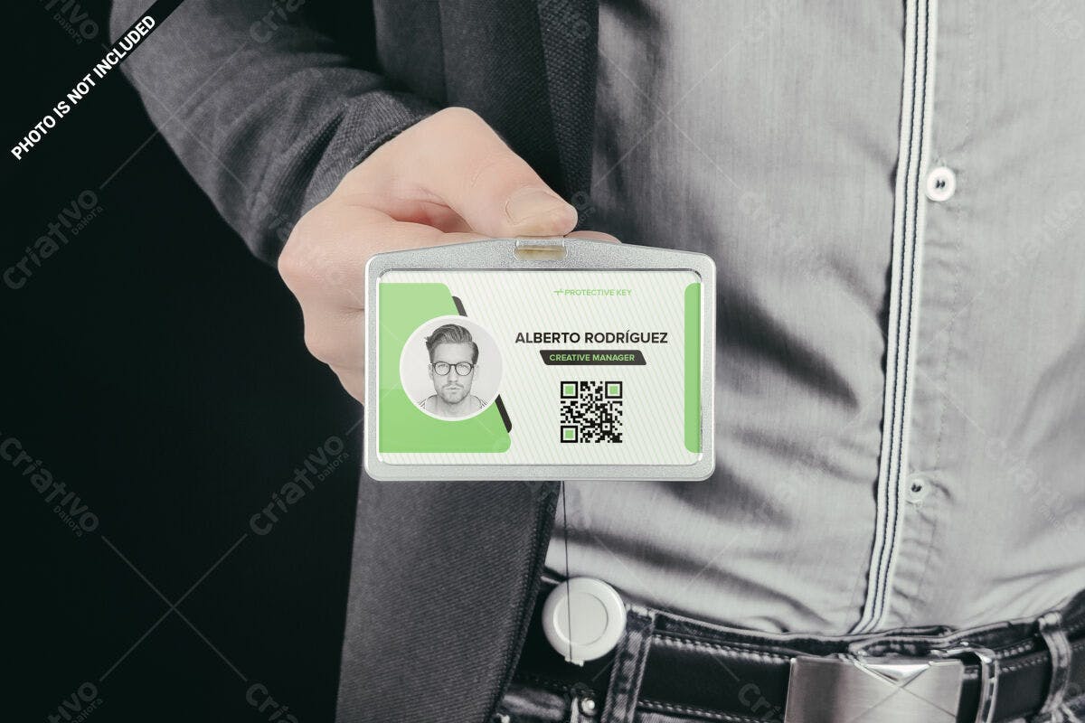 Cartão de Identificação Profissional PSD Editável