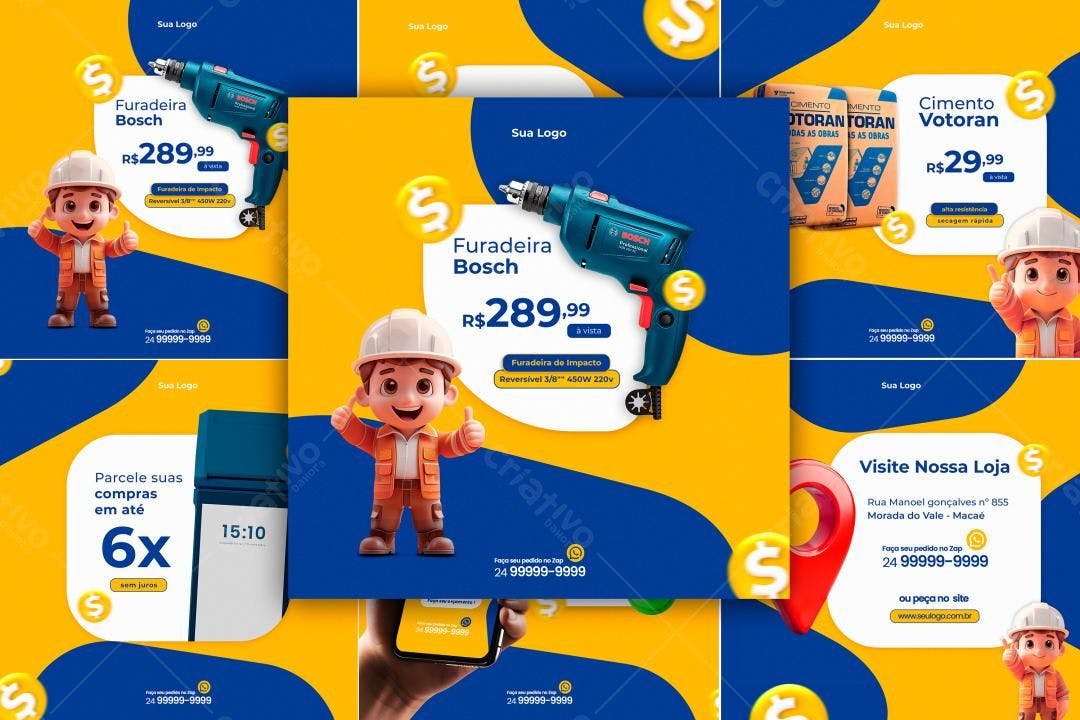 Post para Redes Sociais Ferramentas PSD Editável