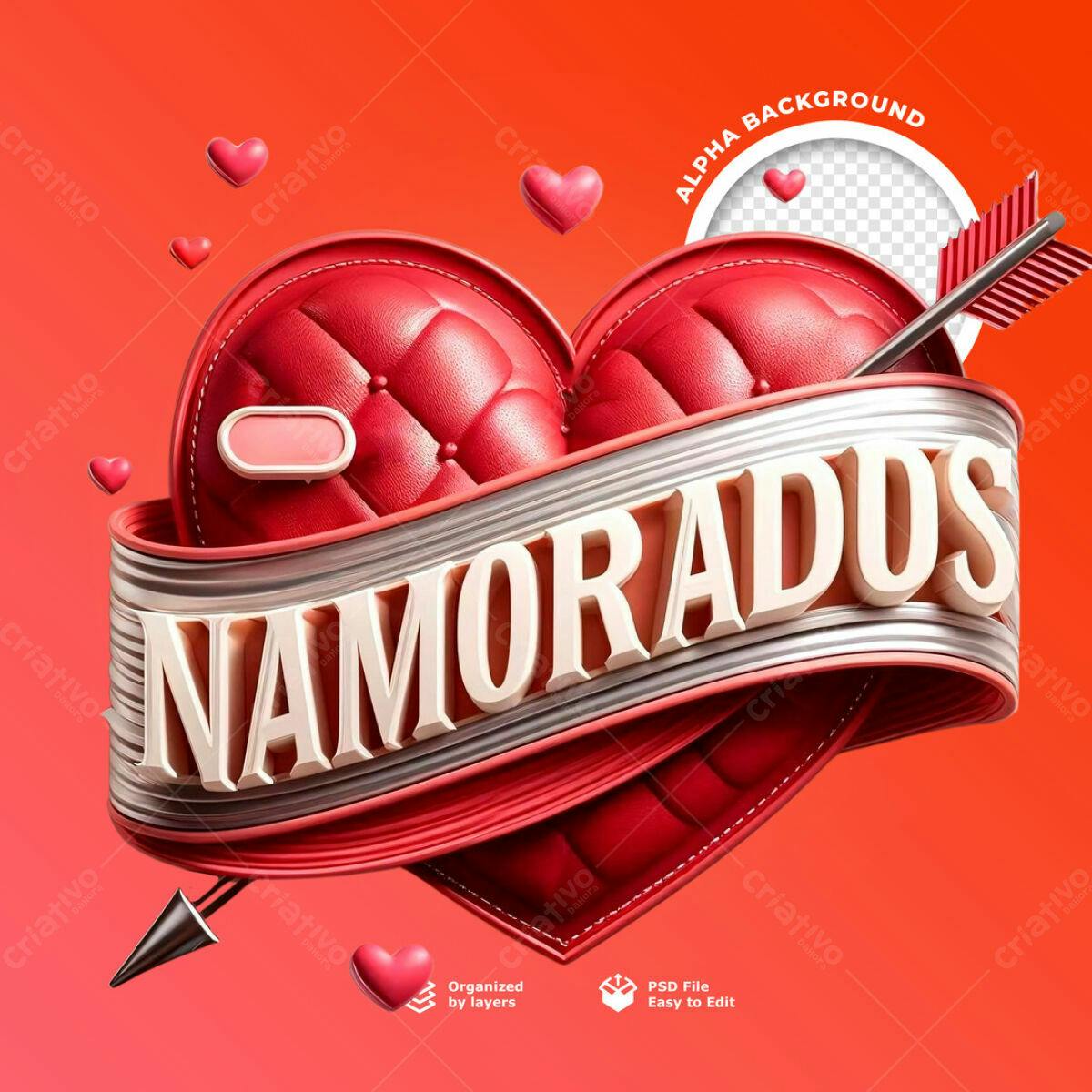 Arte Dia dos Namorados PSD Editável