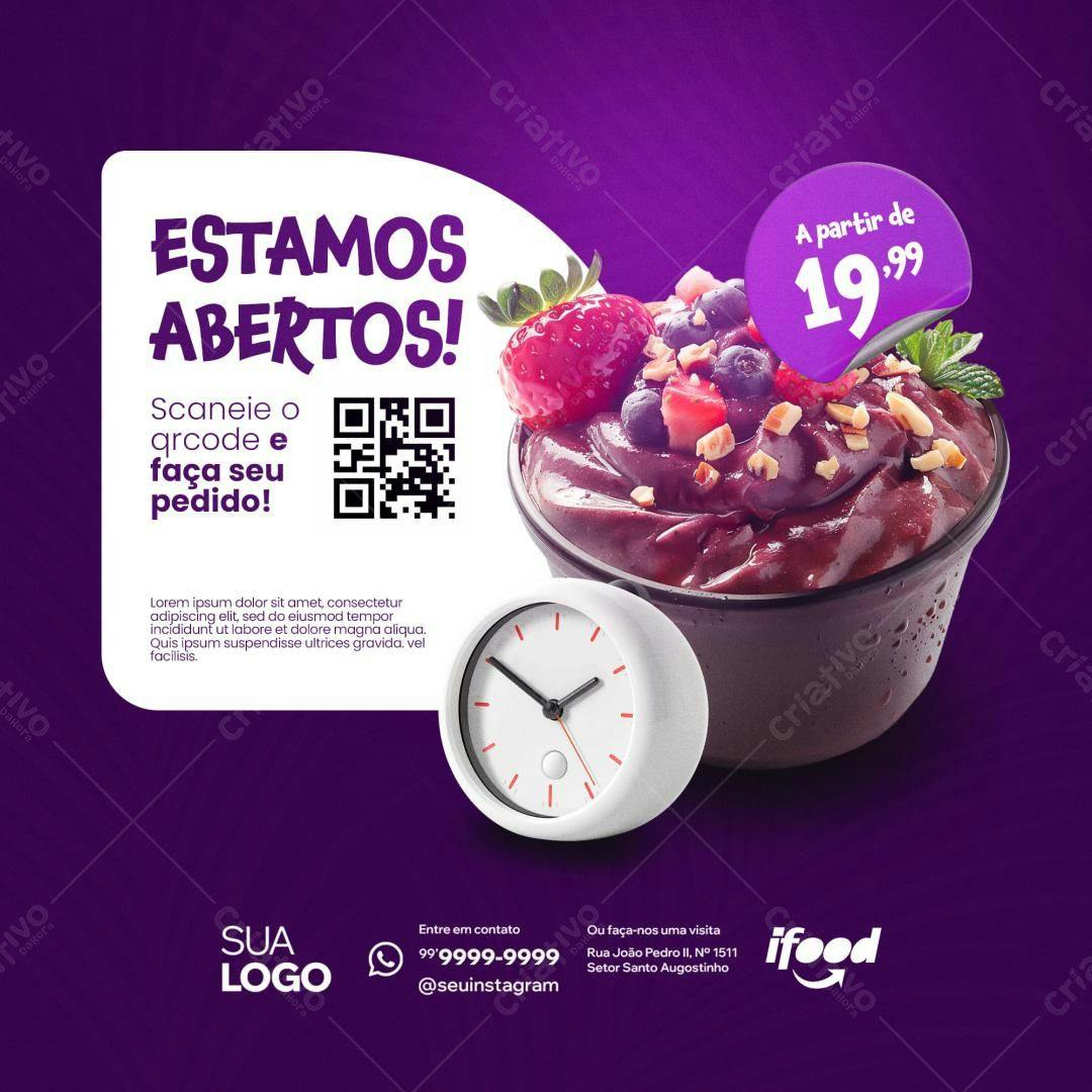Flyer para Açaí PSD Editável