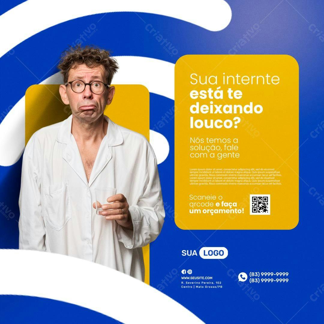 Flyer para Problemas de Internet PSD Editável
