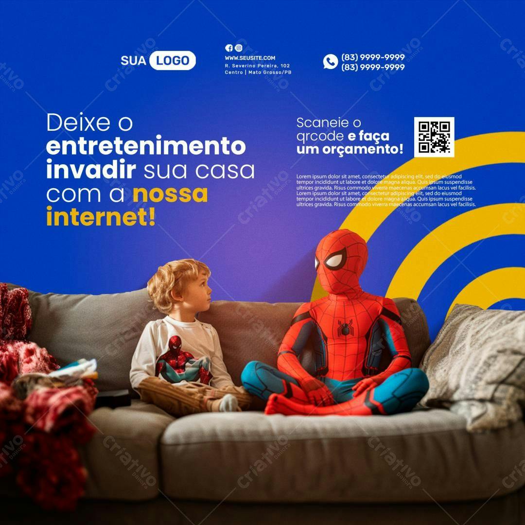 Flyer para Propaganda de Internet PSD Editável