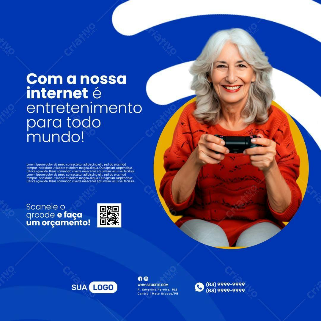 Flyer de Internet para Idosos PSD Editável