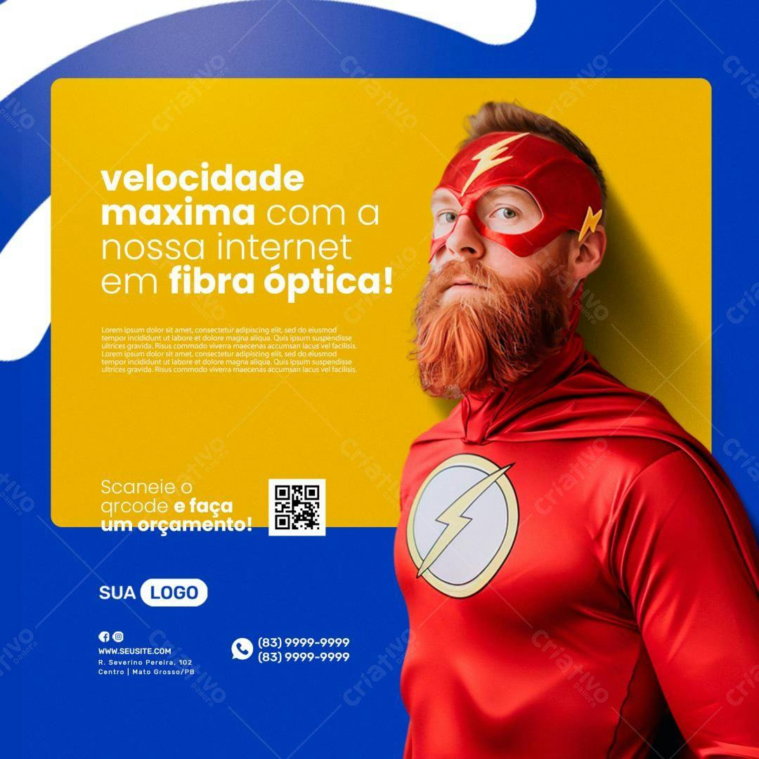 Flyer Internet Fibra Ótica PSD Editável