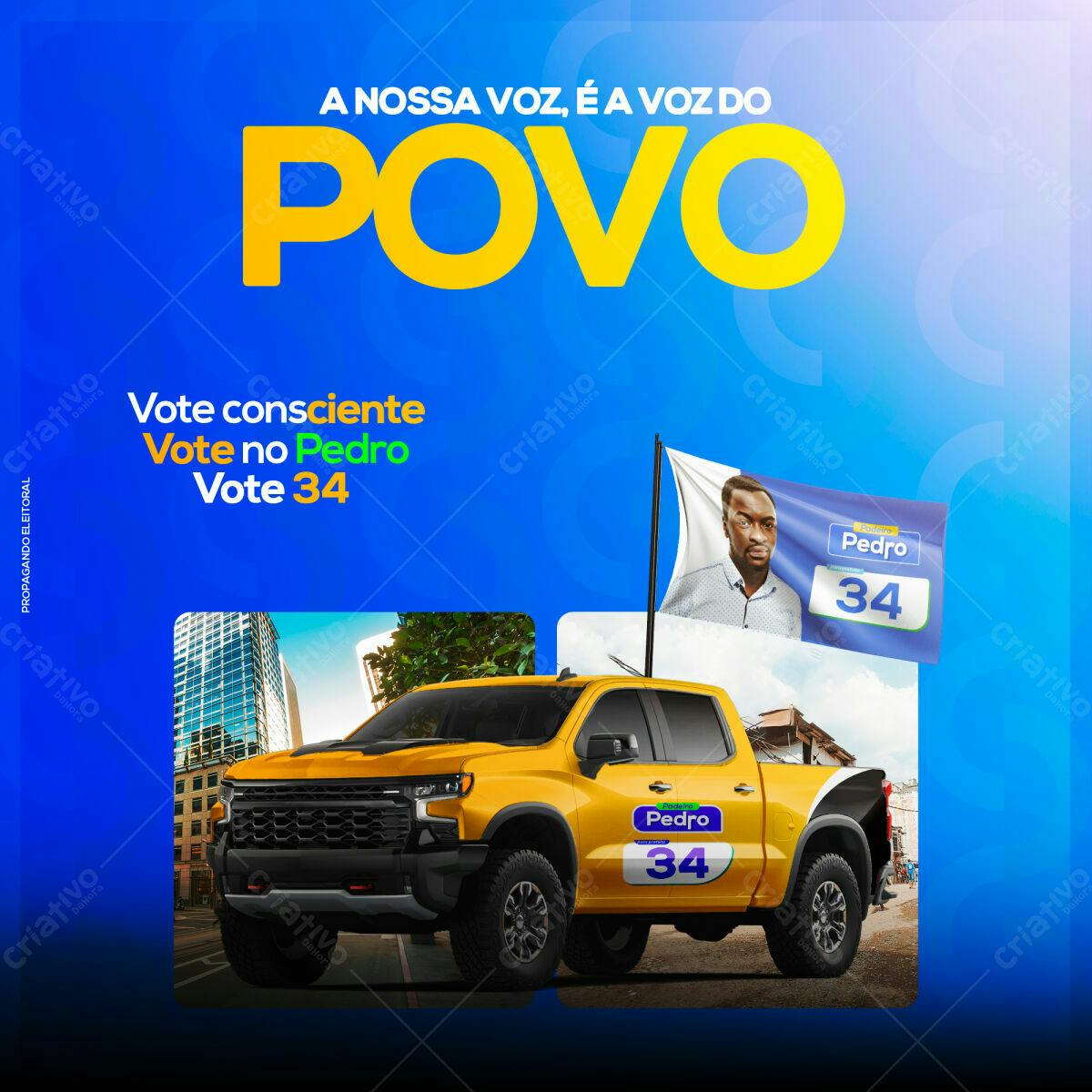PSD Propaganda Eleitoral para Candidato PSD Editável